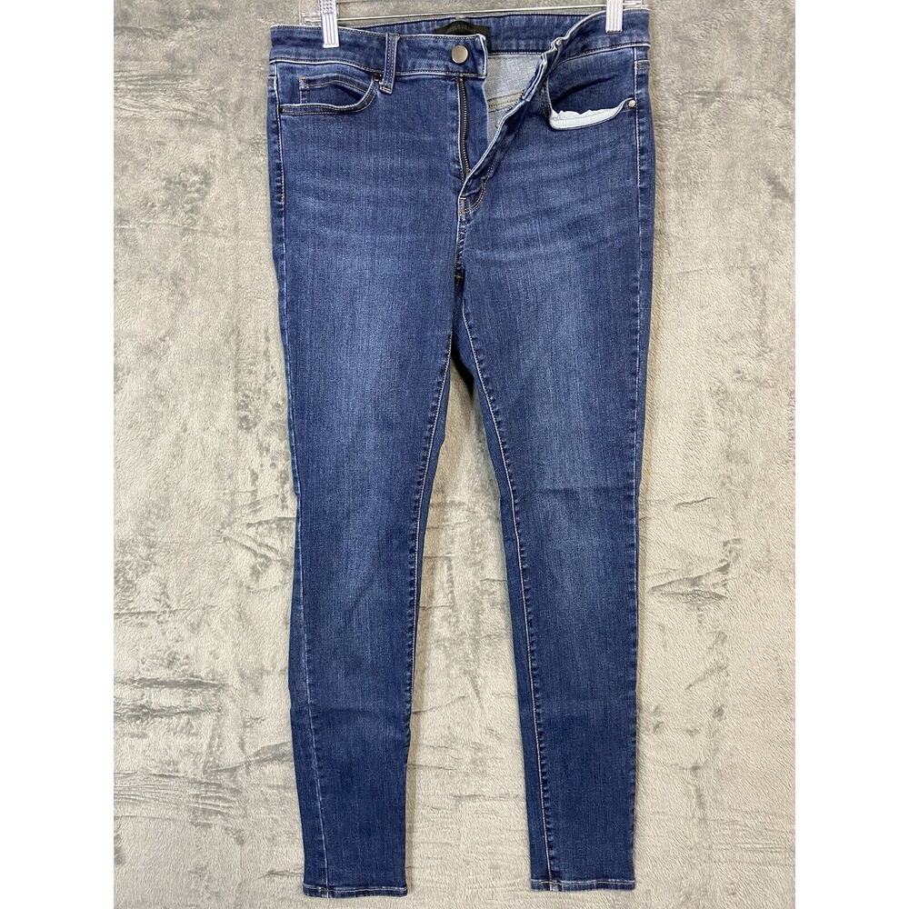 Uniqlo Jeans Womens 30x32 Blue Skinny Tapered High Rise Ultra Stretch Denim